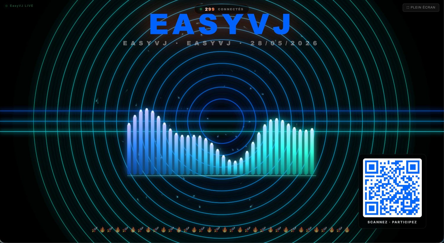 EasyVJ — écran scène live réactif au beat, réalisation build